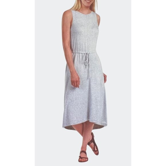 The Limited Olive Green Sleeveless Midi Dress W/ Drawstring Waist Medium - Picture 12 of 13